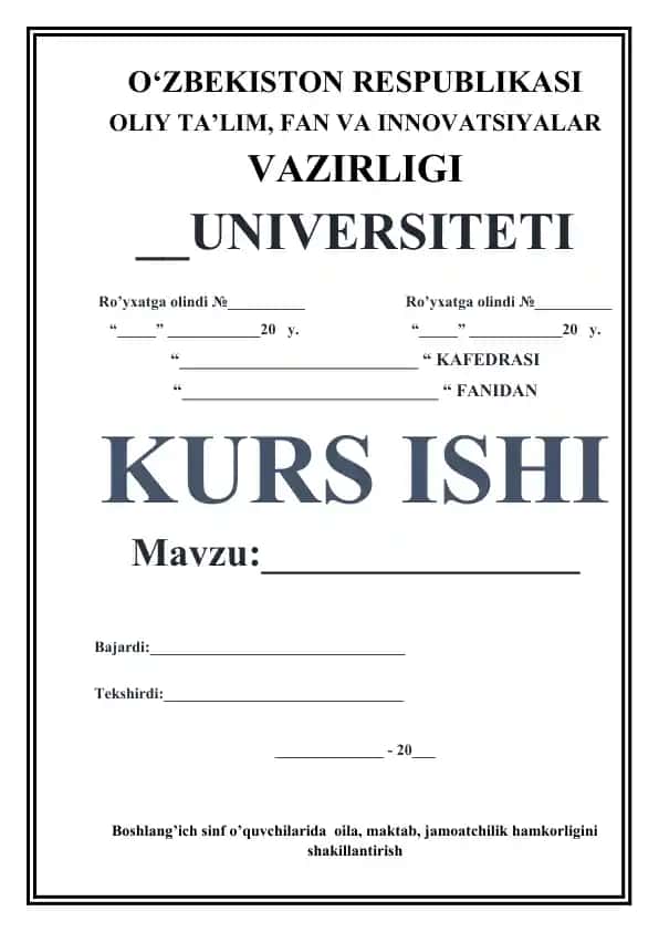 Boshlang’ich sinf o‘quvchilarida oila, maktab, jamoatchilik hamkorligini shakllantirish