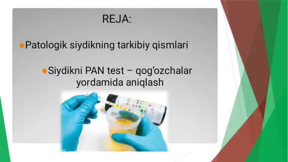 ePatologik siydikning tarkibiy gismlari
