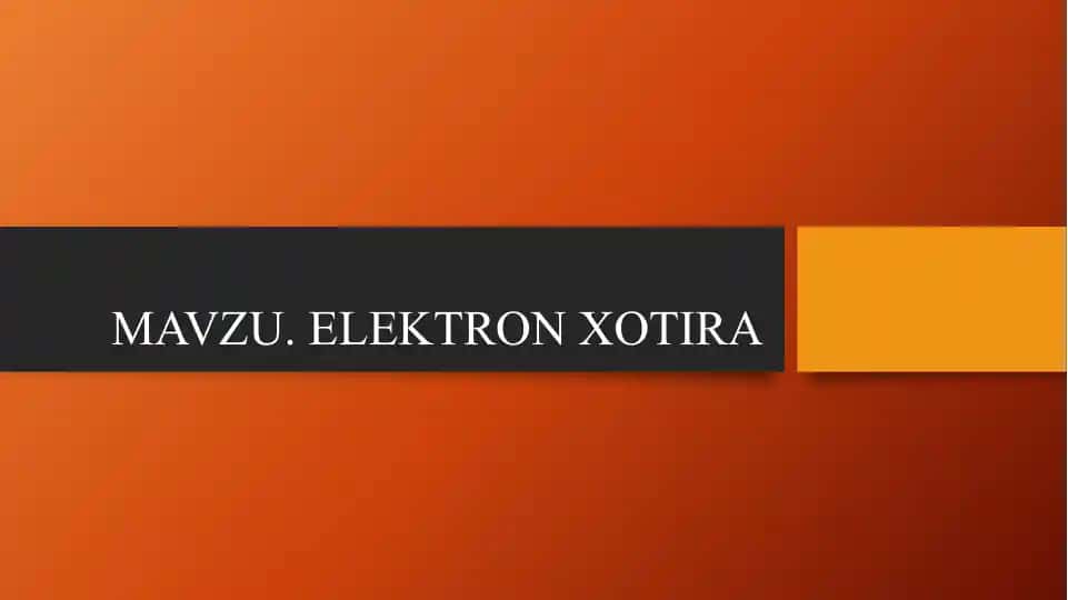 Elektron xotira