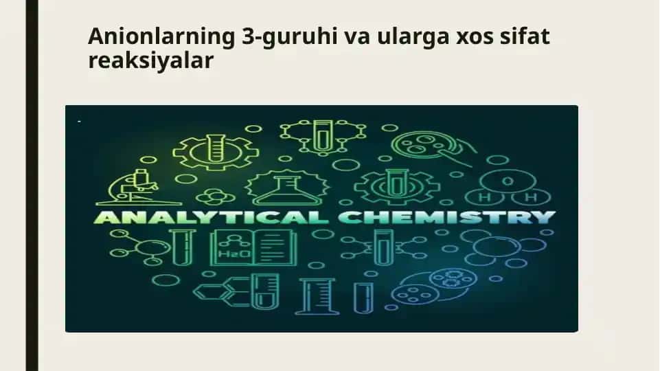 Uchinchi guruh anionlari (Karbonat, Sulfit, Sulfid)