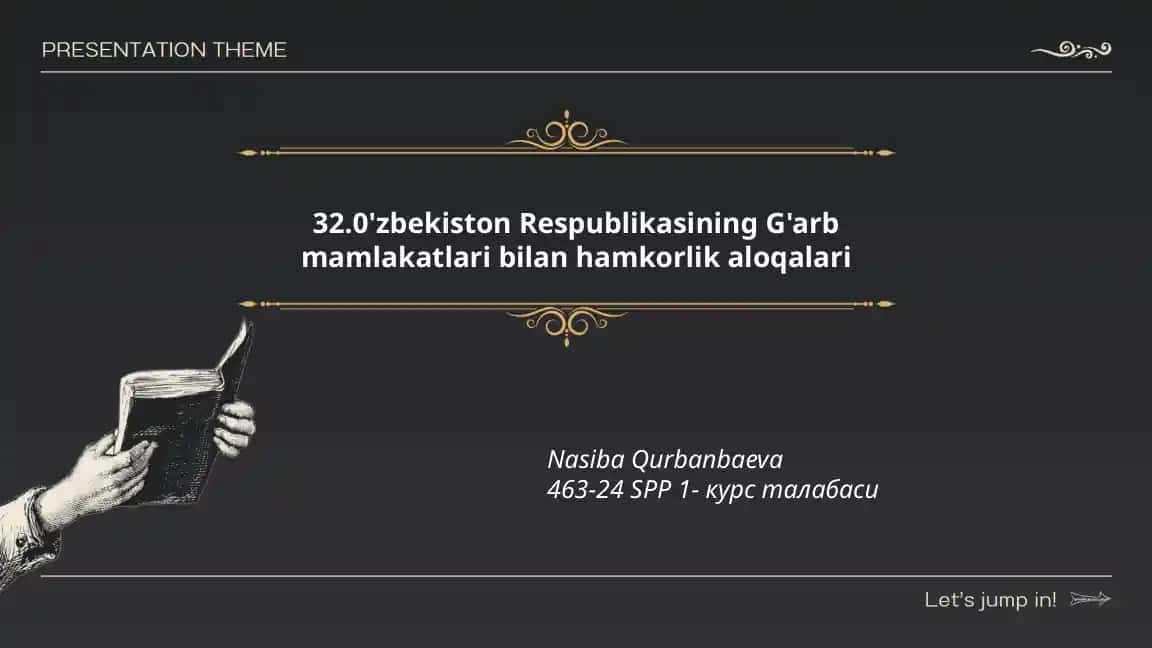 Uzbekiston Respublikasining G'arb mamlakatlari bilan hamkorlik aloqalari