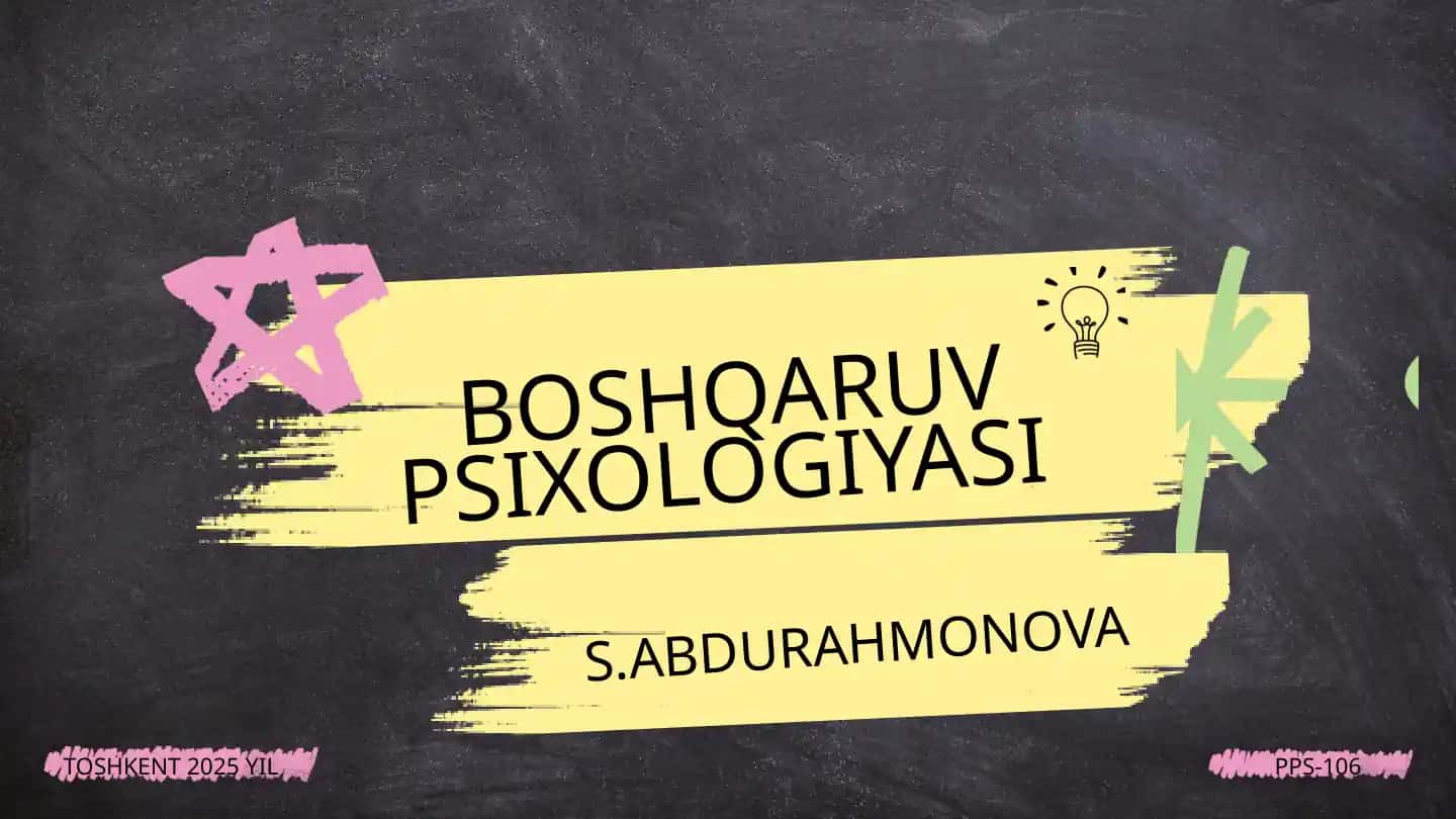 BOSHQARUV PSIXOLOGIYASI