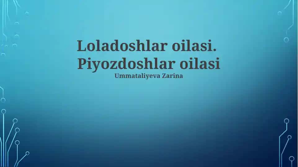 Piyozsimonlar oilasi vakillari