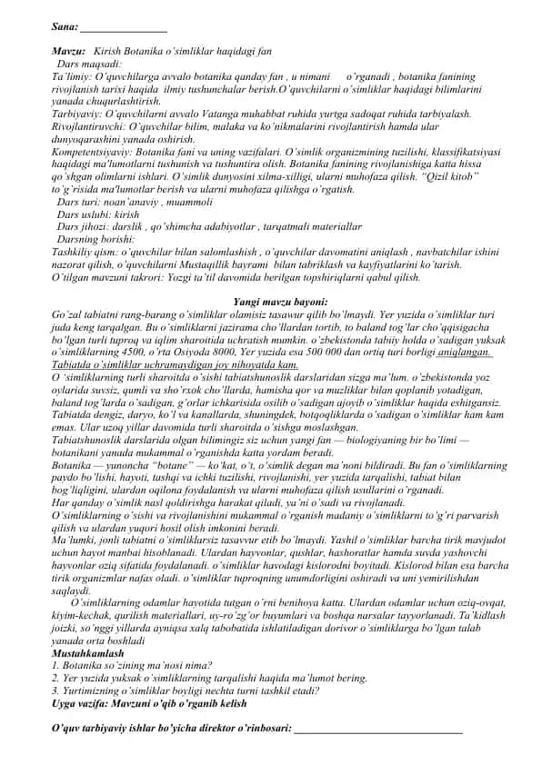 Botanika o’simliklar haqidagi fan