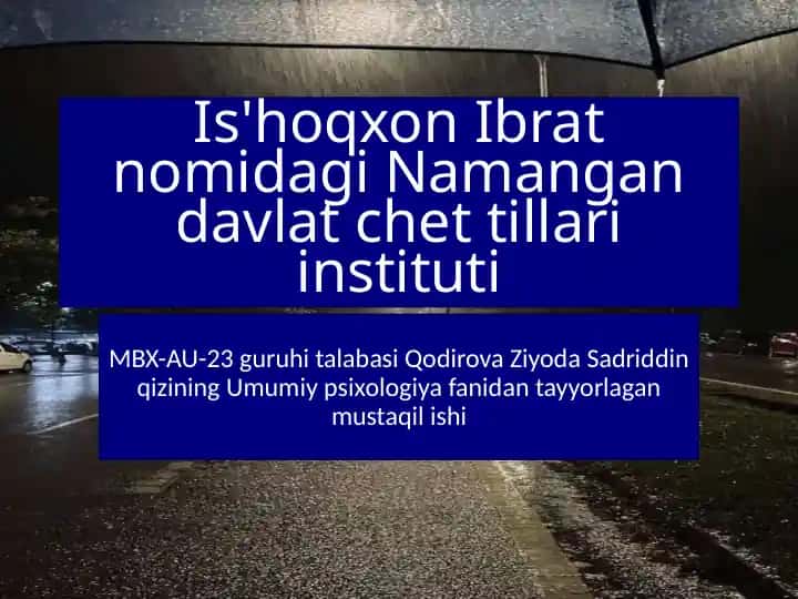 Diqqat haqida tushuncha va uning nerv-fiziologik asoslari