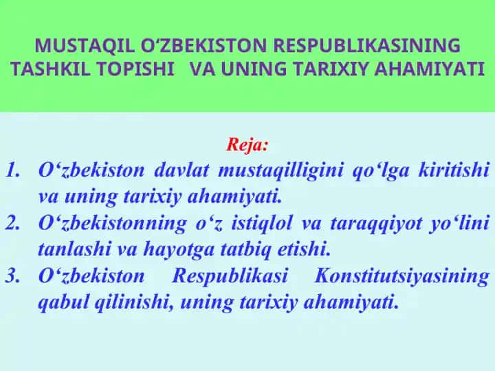 O‘zbekiston Mustaqillik haqida