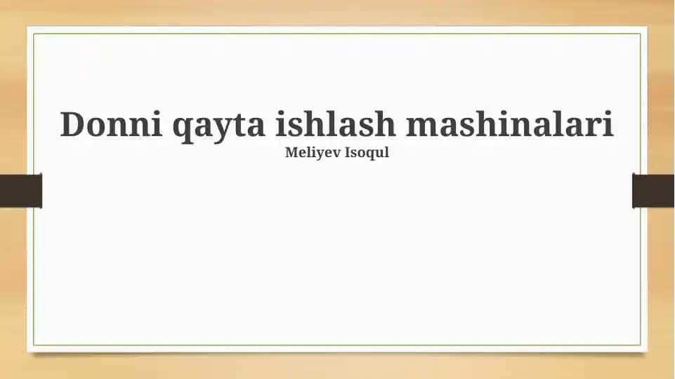 Donni qayta ishlash mashinalari