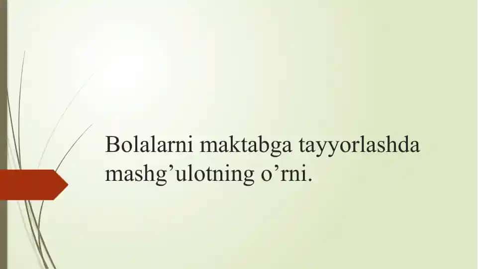 Bolalarni Maktabga Tayyorlash