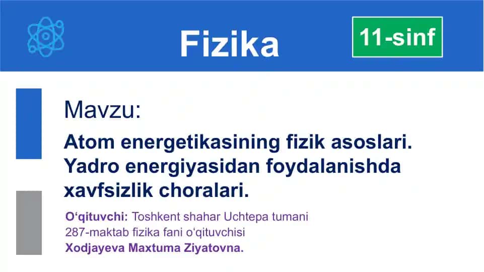 Atomenergetikasining fizikasosi