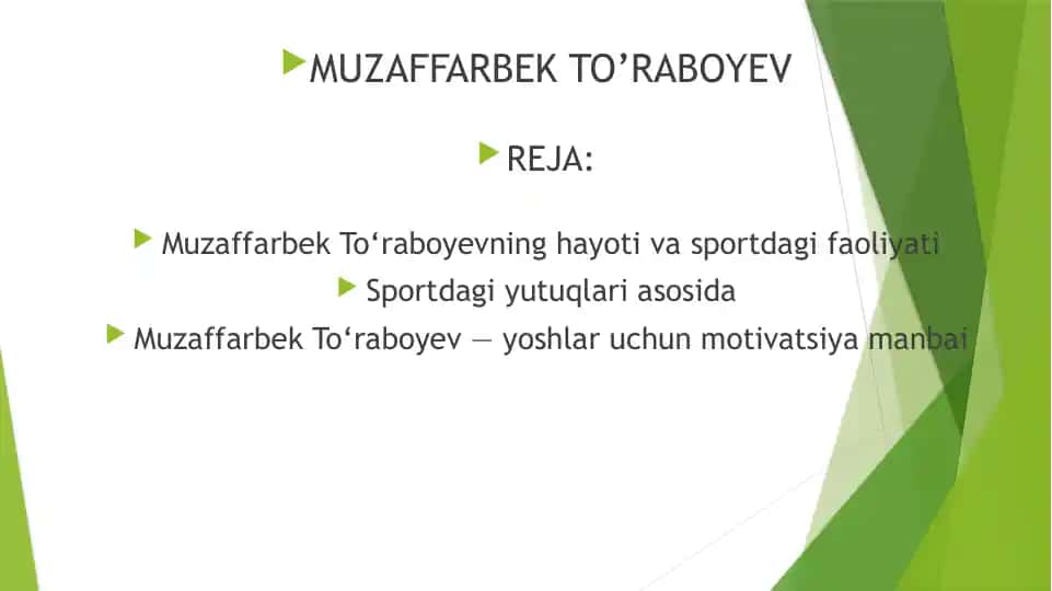 Muzaffarbek To‘raboyevning hayoti va sportdagi faoliyati