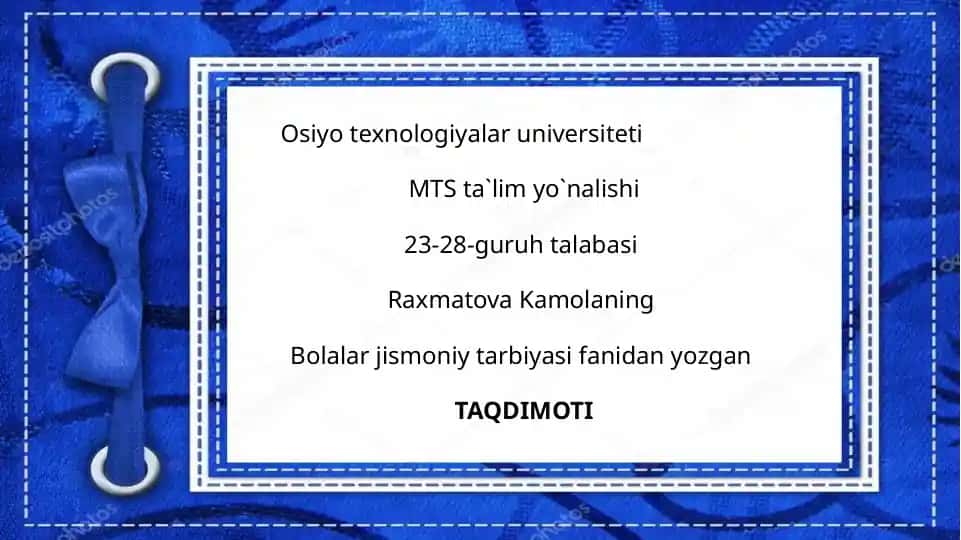 Maktabgacha yoshdagi bolalarni asosiy harakatlarga o'rgatish metodi