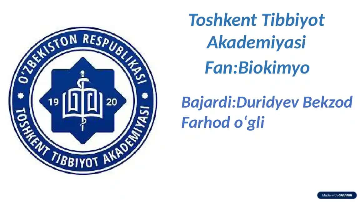 Tam bilishning biokimyoviy asoslari