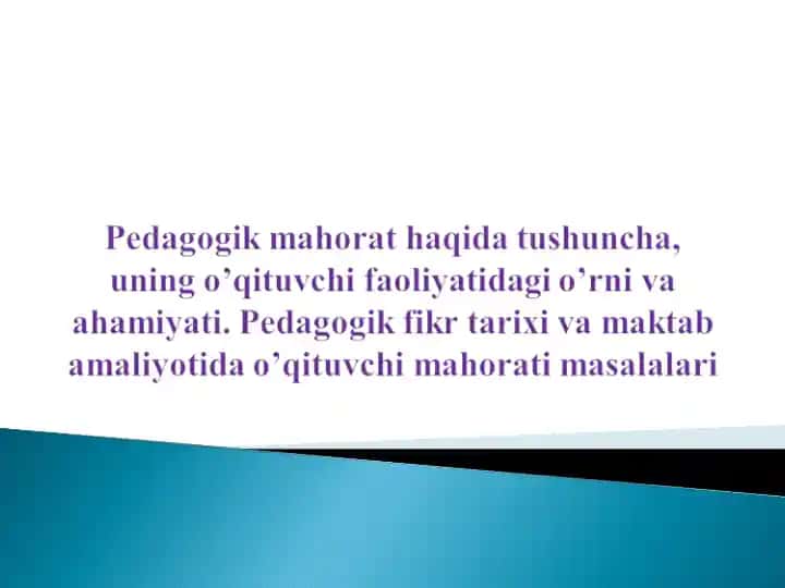 Pedagogik fаоliyat va uning o’ziga xos xususiyatlari