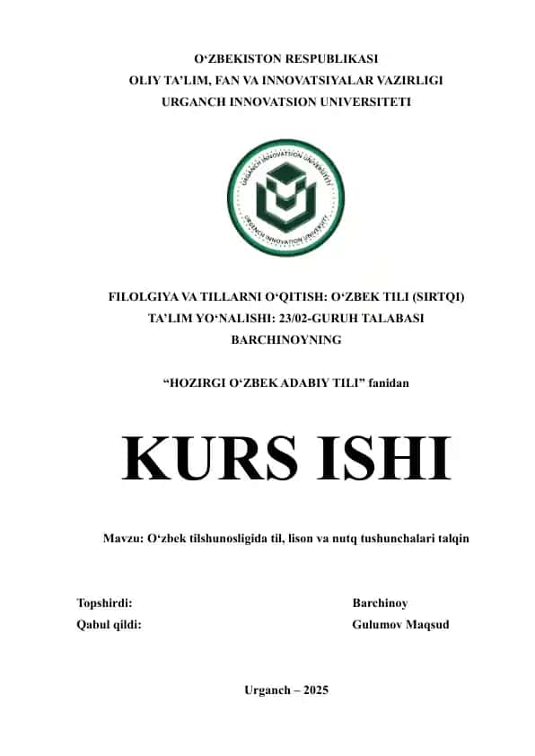 O‘zbek tilshunosligida til, lison va nutq tushunchalari talqin