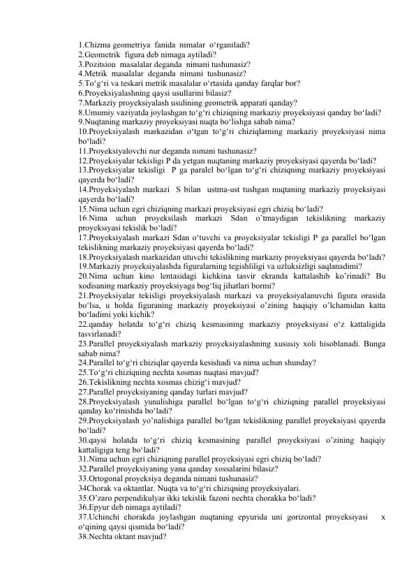 Geometriya fanidan chizmalar