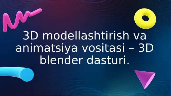 3D blender dasturi