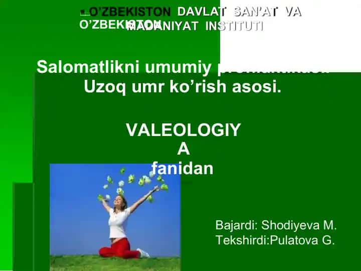 Salomatlikni umumiy profilaktikasi