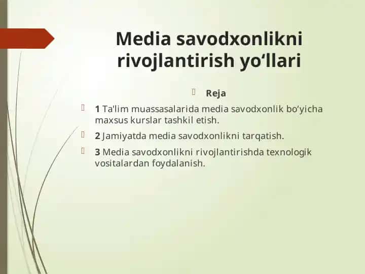 Mediasavodxonlikni rivojlantirish yo‘llari
