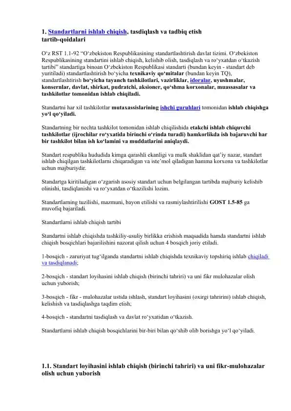 O‘zbekiston Respublikasining standartlashtirish davlat tizimi