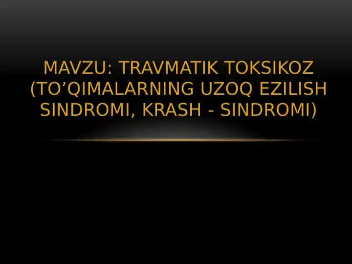 KRASH - SINDROMI