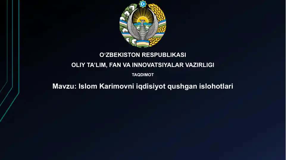 Islom Karimovniiqdisiyotqushganislohotlari