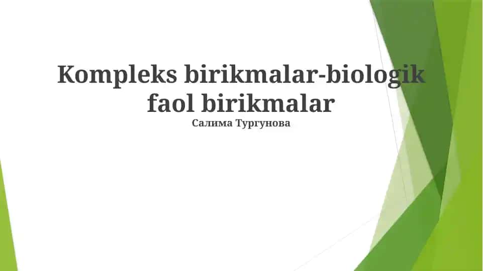 Murakkab birikmalar-biologik faol birikmalar