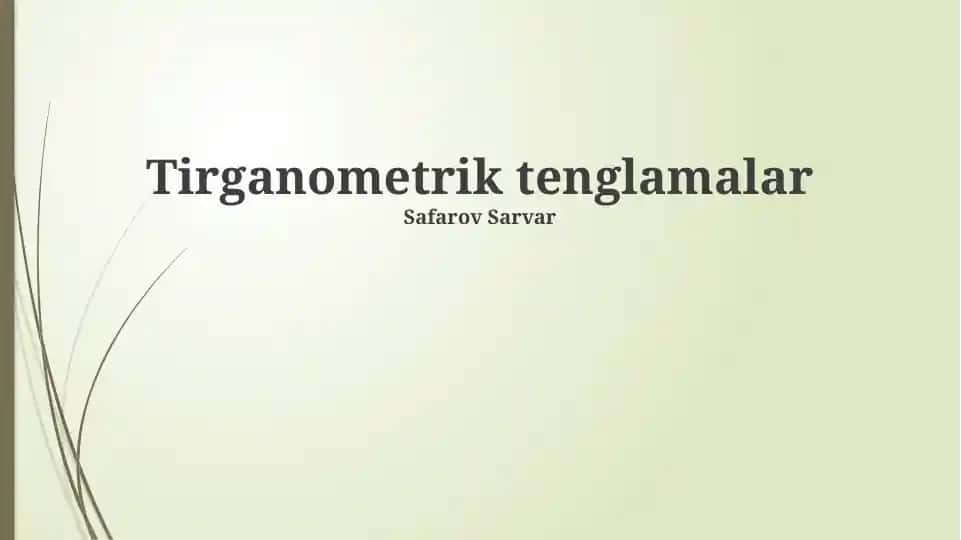 Trigonometrik tenglamalar
