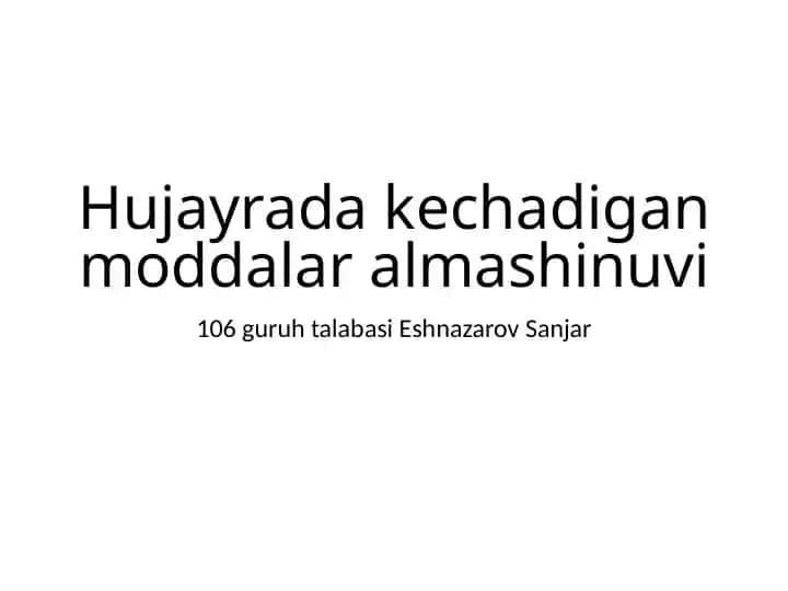 Hujayra moddalar almashinuvi