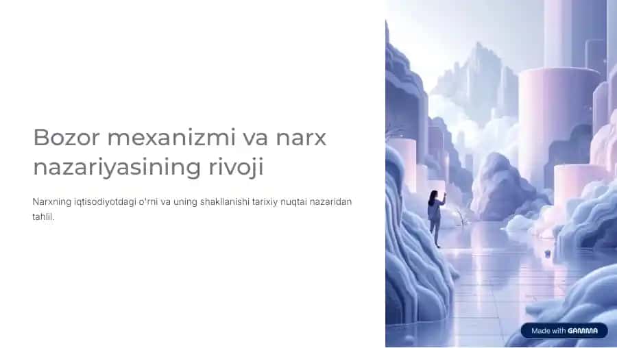 Bozor Mexanizmi va Narx Nazariyasi