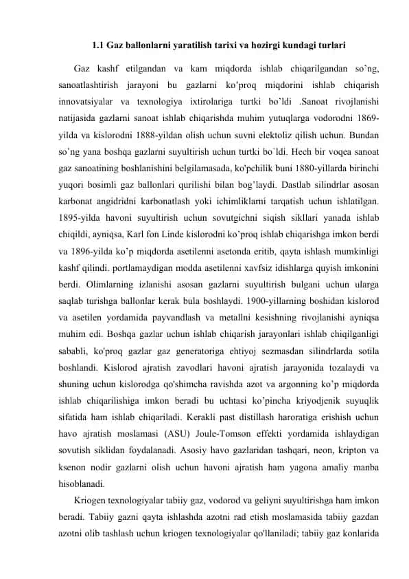 Gaz ballonlarni yaratilish tarixi va hozirgi kundagi turlari