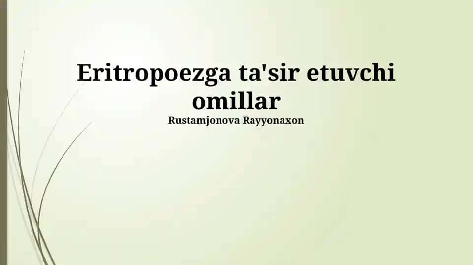 Eritropoezga ta'sir etuvchi omillar