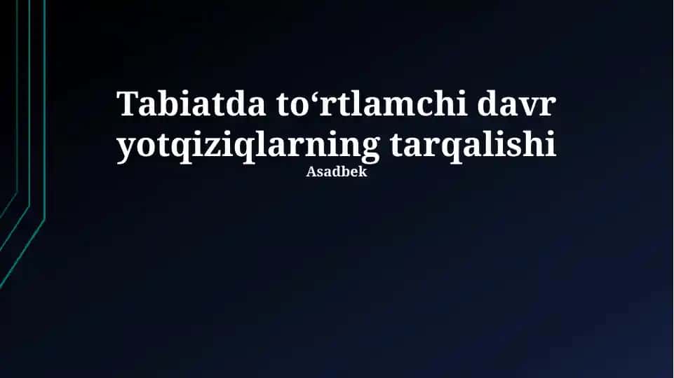 To'rtlamchi davr yotqiziqlarning tarqalishi
