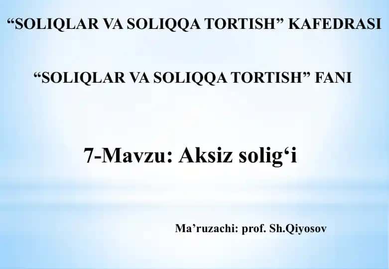 Aksiz solig‘i