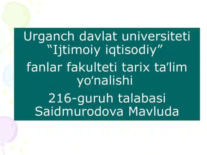 O`ZBEKISTONDA KO`P PARTIYAVIYLIK TIZIMINING SHAKLLANISHI