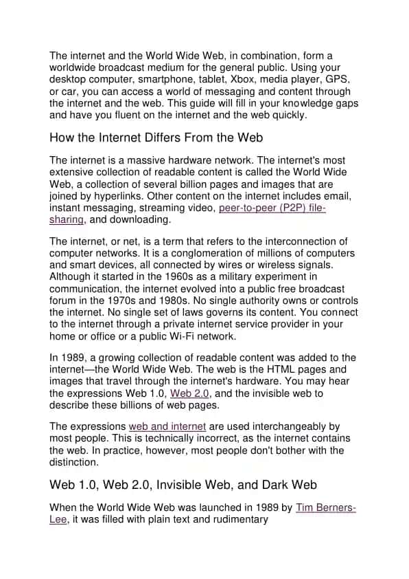 The Internet and the World Wide Web