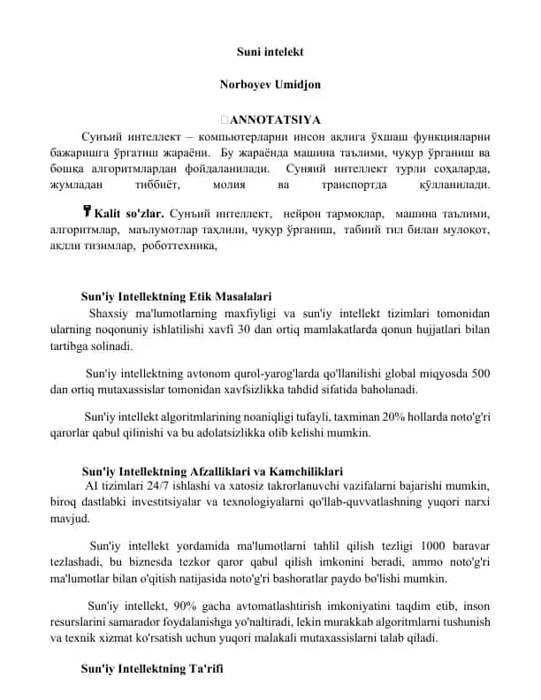 Sun'iy intellekt