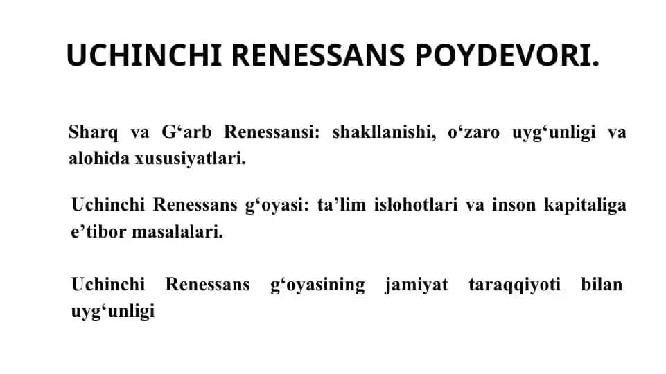 UCHINCHI RENESSANS POYDEVORI