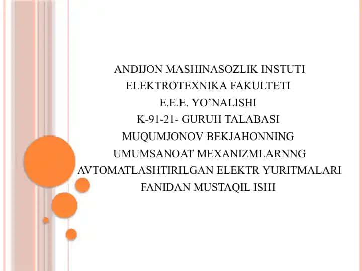 Kran mexanizmlari impuls-kalitli boshqariluvchi elektr yuritmalari