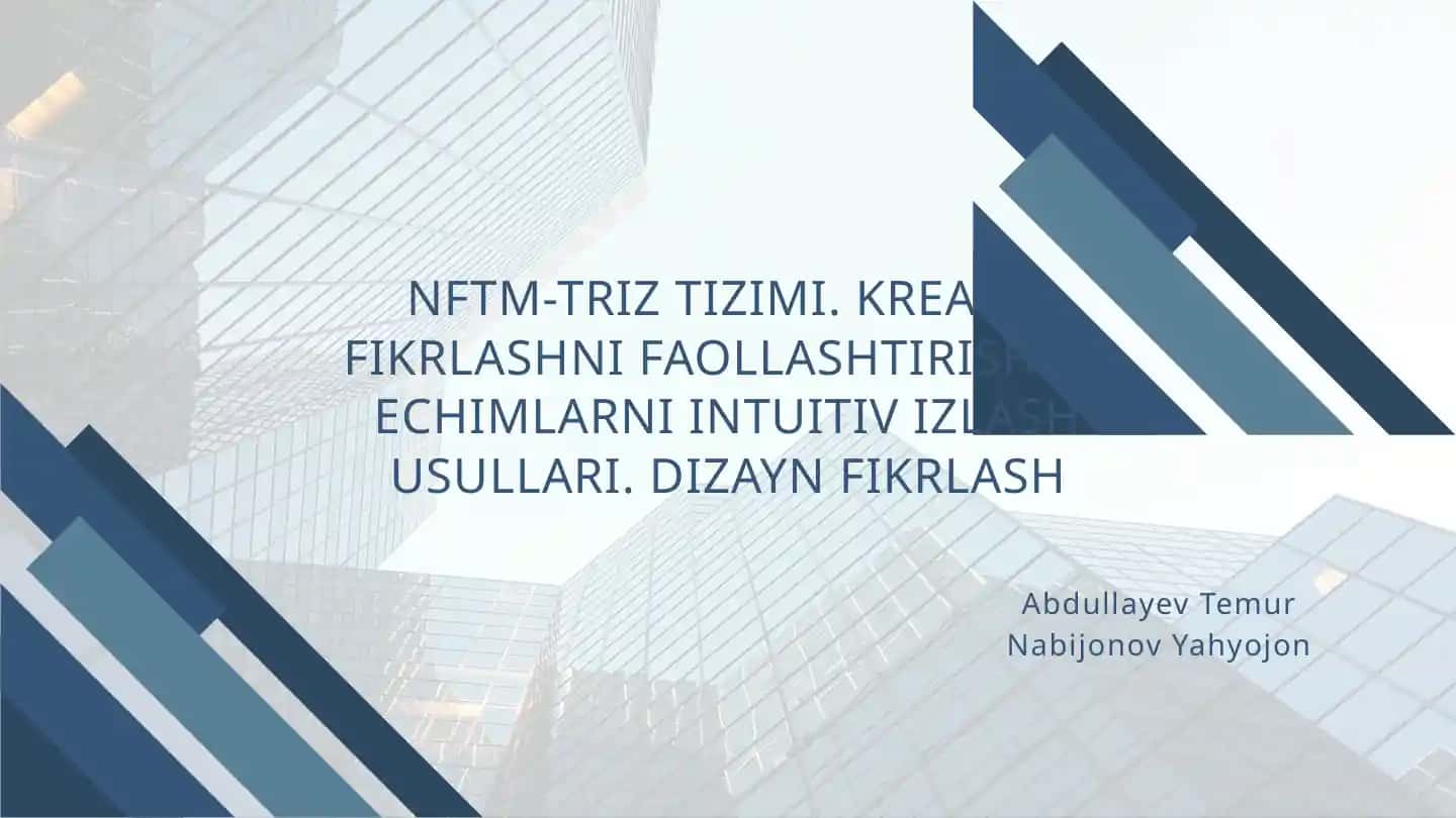 NFTM-TRIZ Tizimi