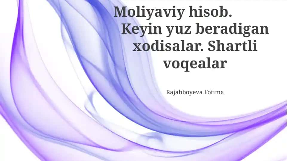 Moliyaviy Hisobotlar