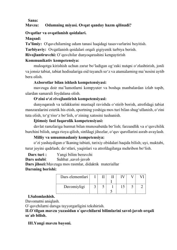 Ovqatlar va ovqatlanish qoidalari