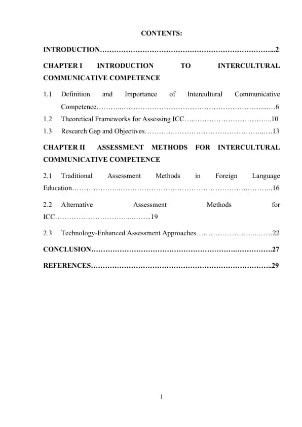 Assessment Methods for Intercultural Communicative Competence