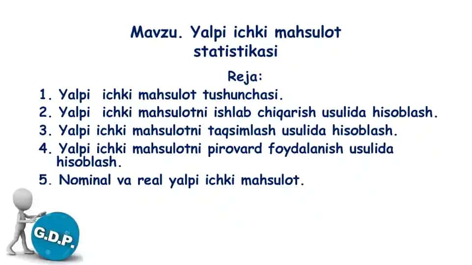 Yalpi ichki mаhsulоt stаtistikаsi