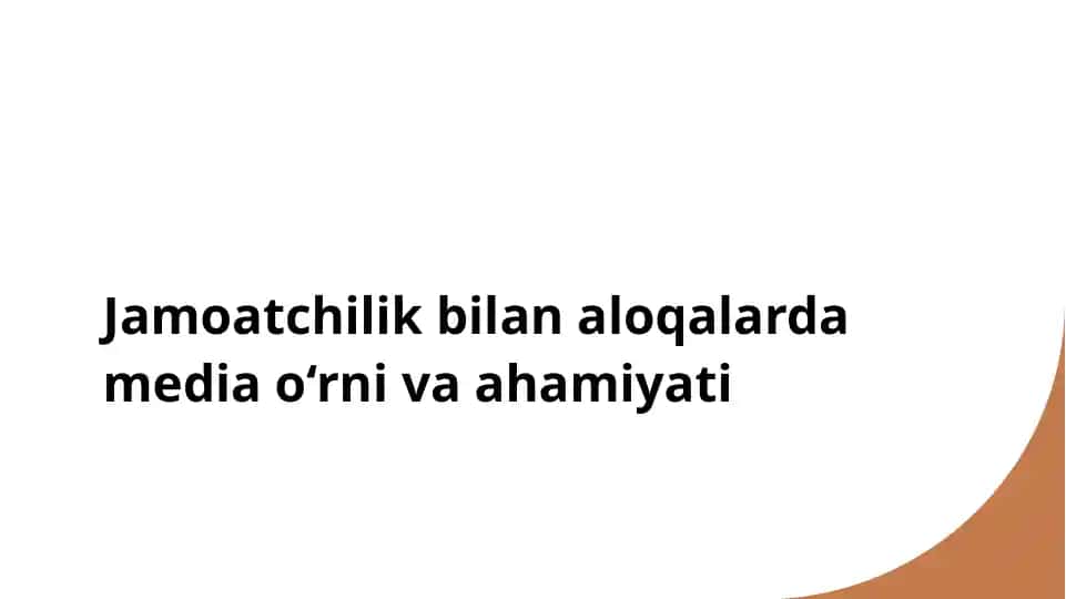 Jamoatchilik bilan aloqalar