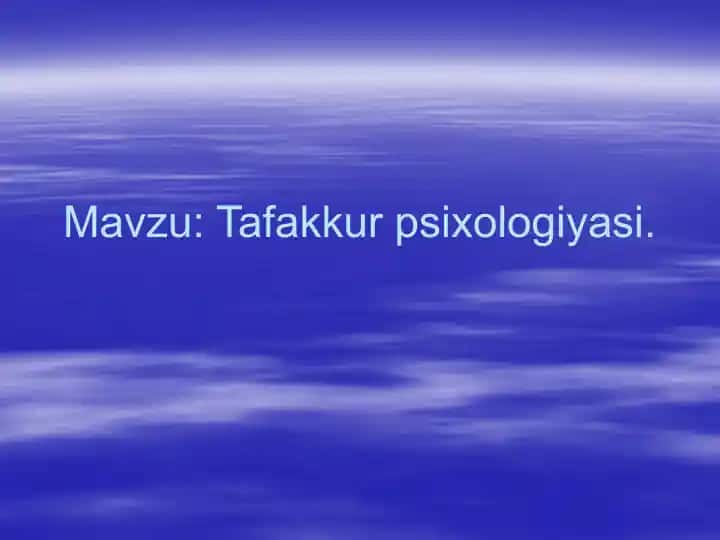 Tafakkurpsixologiyasi