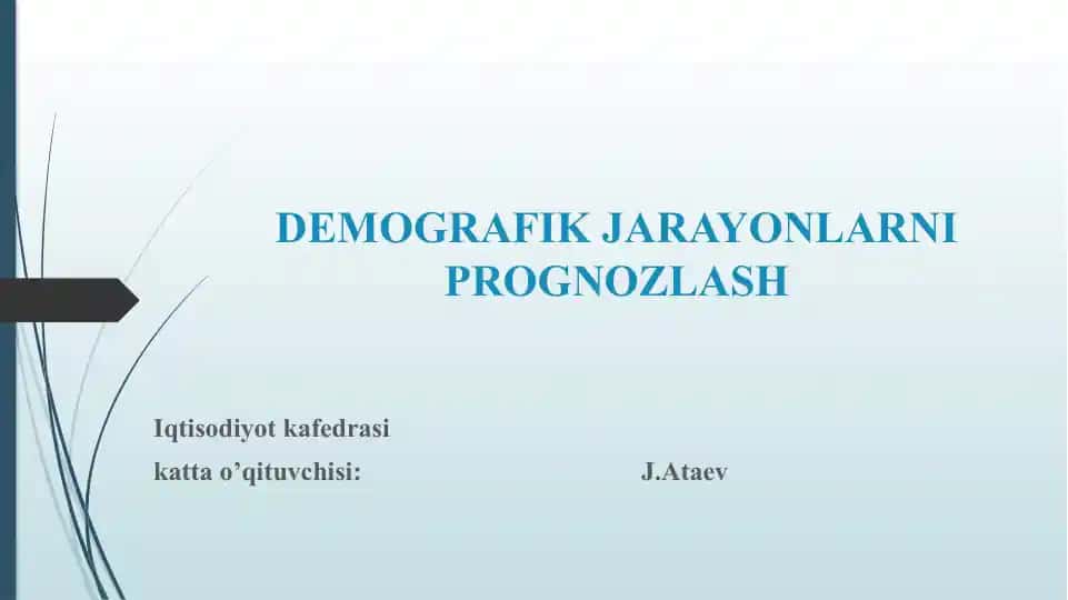 Demografik jarayonlarni prognzlash