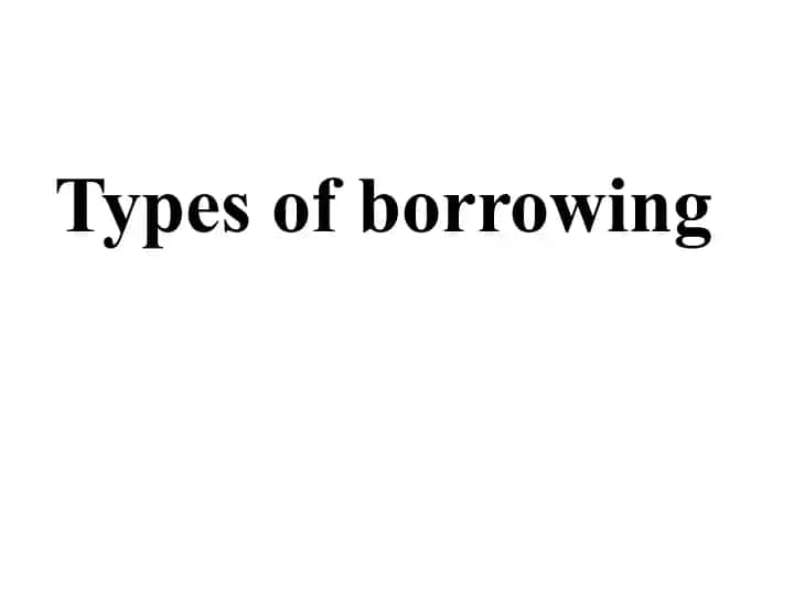 Types of borrowing