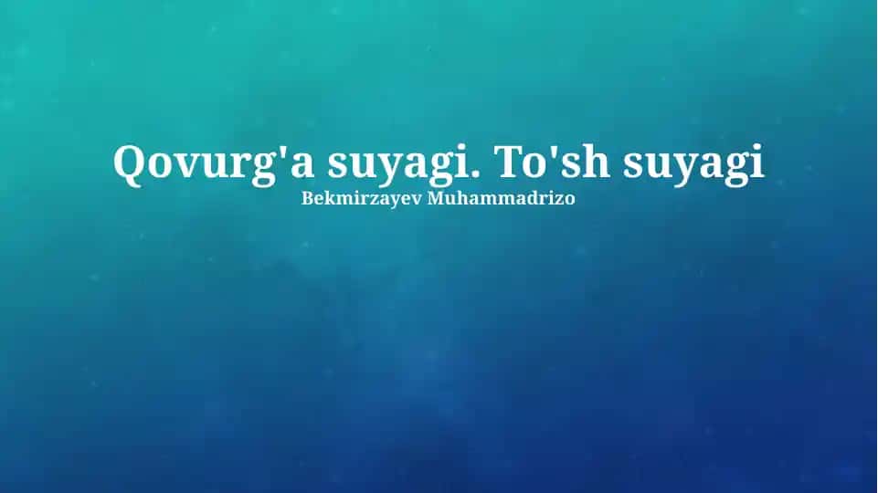 Qovurg'a suyagi. To'sh suyagi