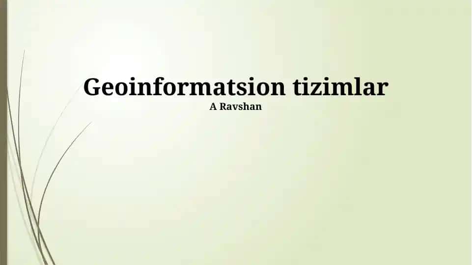 Geoinformatsion tizimlar