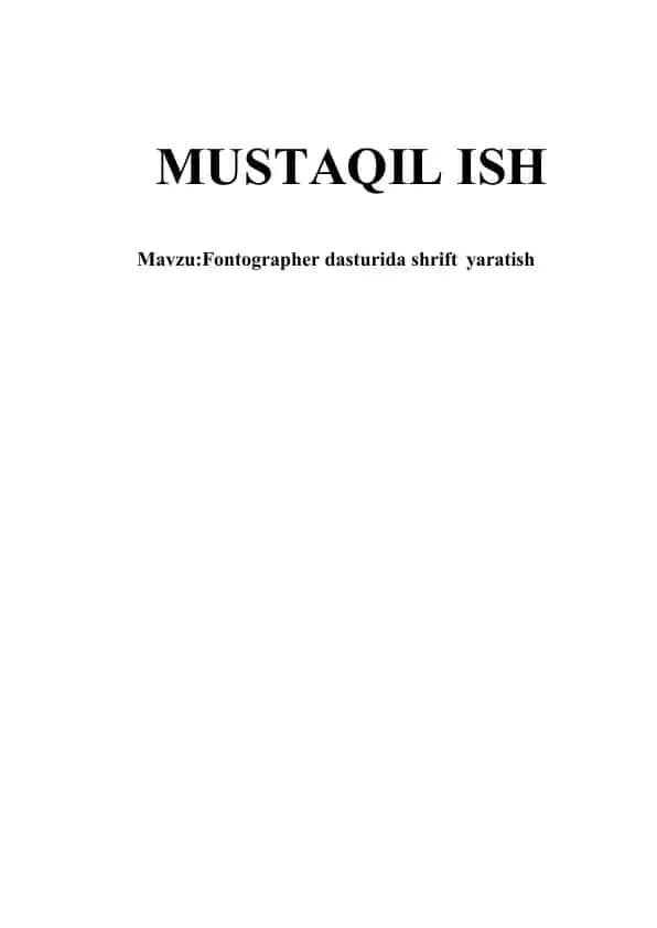 Fontographer dasturida shrift yaratish
